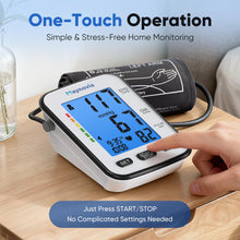 Load image into Gallery viewer, Maynovia Upper Arm Blood Pressure Monitor for Home Use, Automatic Digital Blood Pressure Machine, Talking BP Monitor with English & Spanish Voice, Large Cuff 8.6”–16.5”