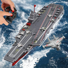 Load image into Gallery viewer, 40CM S19 Remote Controlled Warship Aircraft Carrier Battleship 10km/h 4WD 2.4G RC Boat On Water Lakes Pools Exhibits Models for Boys Kids