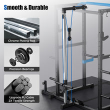 Load image into Gallery viewer, Sportsroyals Squat Rack, LAT Power Cage, Power Rack Multi-Function with Pulley System and Training Attachments for Home Gym
