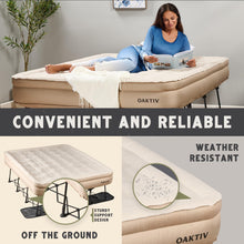 Load image into Gallery viewer, Oaktiv PeakRest Twin Air Mattress with Frame & Built-in Pump
