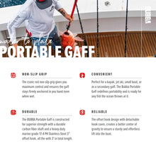 Load image into Gallery viewer, BUBBA Portable Gaff with Stainless Steel Offset Hook, Non-Slip Grip Handle and Carbon Fiber Shaft for Fishing, Boating and Outdoors