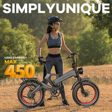 Load image into Gallery viewer, 1000W(Peak 2000W)Folding Electric Bike for Adults,35MPH 100Mile,48V 25Ah Removable Battery,20" x 4.0 Fat Tire Foldable Electric Bicycle