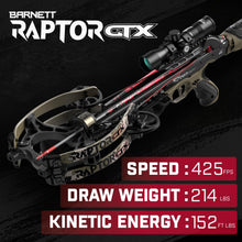 Load image into Gallery viewer, Barnett Hyper Raptor GTX 425 FPS Crossbow, TriggerTech Trigger, Halo Riser