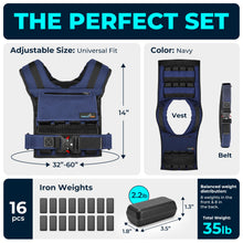 Load image into Gallery viewer, Gymnastics Power Weighted Vest Adjustable for Men and Women – Workout Weight Training Vest for Fitness, Running, Strength, Exercise & Cross Training