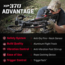 Load image into Gallery viewer, Barnett Explorer XP370 - Compact and Lightweight Crossbow. 370FPS, Adjustable Butt Stock, Illuminated Red Dot Scope, with Headhunter Bolts, Side Mount Quiver and Precision Textures