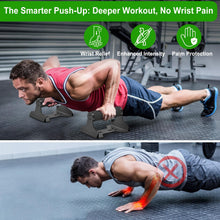 Load image into Gallery viewer, SELEWARE Push Up Bars, Heavy-Duty Steel Pushup Stands with NBR Rubber Covered Wood Handles, Non-Slip Lion Design Base Parallettes Bars for Push Ups, Calisthenics, Handstand & Strength Training