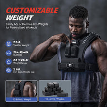 Load image into Gallery viewer, ZELUS Weighted Vest Men, 23lbs/36lbs/45lbs Adjustable Weight Vest with 10/16/20 removable Iron Weights and Reflective Strips, No-Bounce Design for Strength Training, Running, HIIT & Calisthenics
