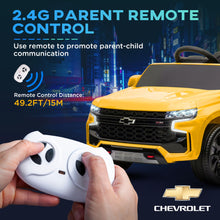 Load image into Gallery viewer, Chevrolet Tahoe Licensed Kids Ride on Car, 12V Battery Powered Kids Electric Car with Remote Control, Yellow