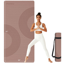 Load image into Gallery viewer, PAIDU Large Yoga Mat, 72" x 36" x 2/5"(10MM) Thick Non-Slip Exercise Mat, SGS-Certified POE Material, Ideal for Home Gym, Yoga, Pilates, Fitness Workouts & Floor Mat (Brown - Double C)