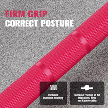 Load image into Gallery viewer, RitFit Elite 6.6ft Olympic Barbell, Robust 33lb Barbell for Weightlifting and Powerlifting, Superior Olympic Bar with Exceptional 900lbs Load Capacity, Weight Bar for 2” Standard Plates Sliver/Pink