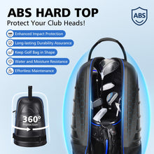 Load image into Gallery viewer, Golf Travel Bags for Airlines with Wheels, Hard Case Top and 1680D Heavy Duty Oxford Protect Golf Clubs, Lightweight and Easy to Maneuver, Black and Blue