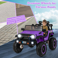 Load image into Gallery viewer, 24V 2 Seater Ride on Car for Kids, 2WD/4WD Battery Powered with Remote Control, Music, USB, MP3, Spring Suspension (Purple)