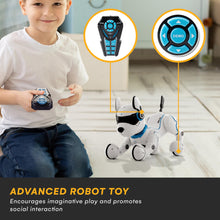 Load image into Gallery viewer, Top Race Rechargeable Robot Dog- Interactive Smart Robo Dog for Kids Ages 5-7 - Programmable with Remote Control (White)