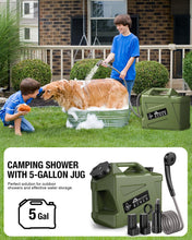 Load image into Gallery viewer, Widitn Portable Camping Shower with 5-Gal Water Jug Powerful Spray