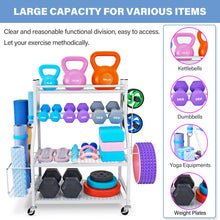 Load image into Gallery viewer, NBTORCH - Weight Rack for Dumbbells, All in One Workout Equipment Storage with Caster Wheels (Hold Up to 450 Lbs)