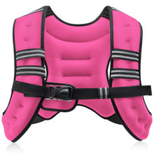 Load image into Gallery viewer, ZELUS Weighted Vest, 6lb/8lb/12lb/16lb/20lb/25lb/30lb Weight Vest with Reflective Stripe for Workout, Strength Training, Running, Fitness, Muscle Building, Weight Loss, Weightlifting, Pink(12lb)