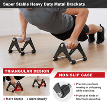 Load image into Gallery viewer, Heavy-Duty Stainless Steel Pushup Stands with Non-Slip Base, 500LB Capacity