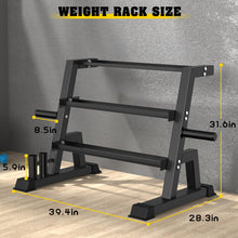 Load image into Gallery viewer, 3-Tier Weight Rack, Dumbbell Kettlebell Rack 1100LB Capacity Weight Plate