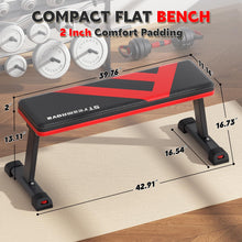 Load image into Gallery viewer, Streamnova Flat Bench, 700LBS Capacity Widened Adjustable Footrests Foldable Flat Bench For Exercise Workout, Easy Assembly For Strength Training At Home Gym