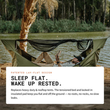 Load image into Gallery viewer, Haven Safari Lay-Flat Hammock Tent (Canopy Camo) – Heavy-Duty Canvas Hammock Tent for Camping & Overlanding – Includes Thick Insulated Pad, Rainfly & Net (350 lb Capacity)