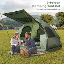 Load image into Gallery viewer, Goplus Camping Tent Cot, 5-in-1 Folding Camping Bed with Air Mattress, Pillow, Sleeping Bag, Waterproof Elevated Tent Shelter, Portable Outdoor Sleeping Cot with Carry Bag for Picnic, Trip (2-Person)