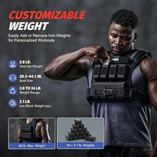 Load image into Gallery viewer, ZELUS Weighted Vest Men, 23lbs/36lbs/45lbs Adjustable Weight Vest with 10/16/20 removable Iron Weights and Reflective Strips, No-Bounce Design for Strength Training, Running, HIIT & Calisthenics