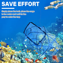 Load image into Gallery viewer, Windyun 3 Pcs Folded Fish Trap Includes Landing Net with Telescoping Pole Handle Cylindrical Hexagon Bait Bag Rope Bait Traps for Fishing Crab Crawfish Shrimp Lobster Accessories