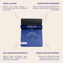 Load image into Gallery viewer, Yoga Mat With Strap 5mm Non Slip Suede & TPE - Blue Eco-Friendly Fitness & Exercise Mat for Home Gym, Pilates, Hot Yoga, and Meditation - Lightweight Durable 72 x 24 inch Workout Mat for Women, Men