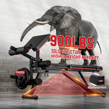 Load image into Gallery viewer, XDDIAS Workout Bench, Adjustable Weight Bench with Leg Extension and Leg Curl, Extended Headrest, 900LBS Preacher Curl Bench Incline Decline Flat Workout Bench for Home Gym Full Body Exercise