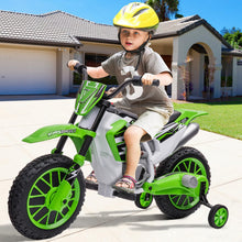 Load image into Gallery viewer, Kids Motorcycle Dirt Bike, 12V7AH Battery-Powered Ride On Motorcycle for Kids, Off-Road Street Bike, Green