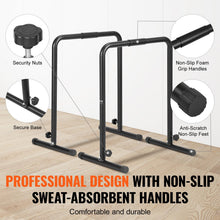 Load image into Gallery viewer, VEVOR Dip Bars, 440 lbs Capacity - Black