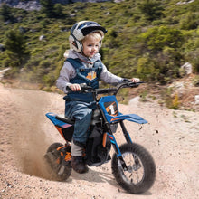 Load image into Gallery viewer, 24V 7AH Kids Ride on Dirt Bike, 250W Strong Motor 13.6MPH Fast Speed Electric Off-Road Motorcycle, Blue