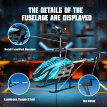 Load image into Gallery viewer, RC Helicopter, Flying Toys 2.4GHz 3.5 Channel Remote Control Helicopter, LED Light Effects, Obstacle Avoidance, One-Key Start