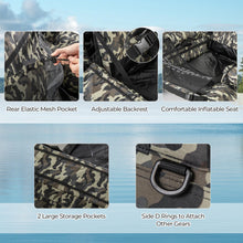 Load image into Gallery viewer, Goplus Inflatable Float Tube, Fishing Belly Boat with Fish Ruler, Pump, Storage Bag, Adjustable Straps, Fishing Float Tube for Angling, 350LBS Load Capacity (Large Camouflage, W/Rod Holder)