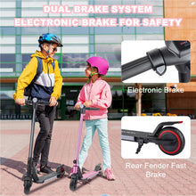 Load image into Gallery viewer, Kids Ages 6-12, 150W Motor, 4/7/11 Mph, 60 mins Ride Time, Adjustable Speed, LED Display, Colorful Lights, Electronic Brake (Pink)
