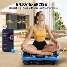 Load image into Gallery viewer, Vibration Plate Exercise Machine, 130 Levels Shake Fitness Vibrating Platform for Lymphatic Drainage Weight Loss, Bluetooth Fat Burner for Women Men, Blue