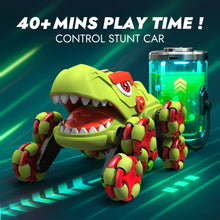 Load image into Gallery viewer, Dinosaur Remote Control Car for Kids, 8WD RC Stunt Car with Spray & Light & Music, Remote Control Toy Vehicle for Boys Girls 6-12, Birthday