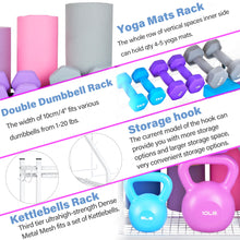 Load image into Gallery viewer, NBTORCH Yoga Mat Storage Rack for Dumbbells and Kettlebells, (Hold Up to 440 Lbs)