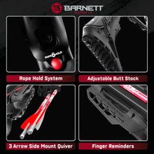 Load image into Gallery viewer, Barnett Explorer XP370 - Compact and Lightweight Crossbow. 370FPS, Adjustable Butt Stock, Illuminated Red Dot Scope, with Headhunter Bolts, Side Mount Quiver and Precision Textures