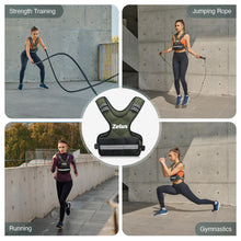 Load image into Gallery viewer, ZELUS Weighted Vest for Men and Women, Adjustable Body Weight Vest Exercise Set for Workouts, 4-10lb/11-20lb/20-32lb with 6 Ironsand Weights for Cardio Strength Training Walking Jogging, 4-10lb. Green