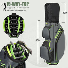 Load image into Gallery viewer, Beutyal 15-Way Golf Cart Bag, Lightweight Golf Club Bag for Men with Cooler