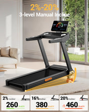 Load image into Gallery viewer, CURSOR Treadmills for Home with 20% Incline - Black-amber