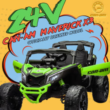 Load image into Gallery viewer, 24V Ride on Toys for Big Kids,Kids Electric Ride on Car UTV 4WD/2WD,High Speed Power Wheels with EVA Rubber Tires-Green