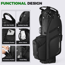 Load image into Gallery viewer, Findway 14 Way Golf Stand Bag, Lightweight Golf Bag with Stand for Men Women, Golf Club Carry Bag with Dual Strap, Full Length Dividers, Multiple Pockets, Golf Ball Holder, Rain Cover Hood