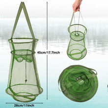 Load image into Gallery viewer, JaGely 5 Pcs Fishing Net Accessories Include Fishing Landing Net with Handle, 26in x 13in Portable Folded Cast Net, 8 Holes 8 Sides Collapsible Fishing Bait Trap, Fishing Keep Net, Drawstring Bag