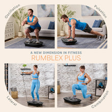 Load image into Gallery viewer, LifePro Rumblex Plus 4D Vibration Plate Exercise Machine-Triple Motor Oscillation, Linear, Pulsation + 3D/4D Motion Vibration Platform,Whole Body Vibration Machine for Weight Loss&Shaping(Black)