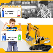 Load image into Gallery viewer, Remote Control Excavator Toys, 1: 24 Engineering Digger Truck for Boys with Metal Shovel Lights Sounds, Turns 680 Degree, 2.4 GHz Construction Toys