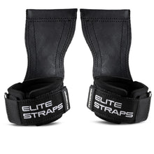Load image into Gallery viewer, Fitgriff® Elite Straps - Lifting Wrist Straps (Rubber Grips) for Weightlifting (Black, XS)