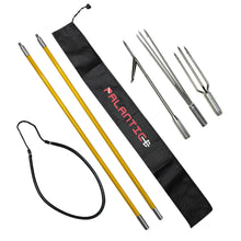 Load image into Gallery viewer, Scuba Choice 5' (Two-Piece) Fiberglass Travel Pole Spear, 3 Speartip Set (12" Paralyzer, Single Barb & Lionfish Tip) w/Black Hawaiian Sling & Carry Bag, Ice Spearfishing & Underwater Hunting Gear