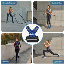 Load image into Gallery viewer, ZELUS Weighted Vest for Men and Women, Adjustable Body Weight Vest Exercise Set for Workouts, 4-10lb/11-20lb/20-32lb with 6 Ironsand Weights for Cardio Strength Training Walking Jogging, 4-10lb. Blue